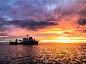 Coast Guard Cutter Cypress at sunset. Photo by Petty Officer 3rd Class Lora Ratliff, U.S. Coast Guard District 8.