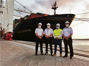 Wärtsilä Voyage and Tanger Med enable first real-life digital port call for Hapag-Lloyd vessel. Container ship Kobe Express pictured. © Tanger Med