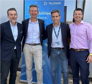 From left to right: J. Javier Lopez, Autoridad Portuaria Bahía de Algeciras, Mike Bauwens, CEO Telemar, Nicolas Andión, Autoridad Portuaria Bahía de Algeciras, Luis Cervantes, CCO, Telemar. (Photo: Marlink)