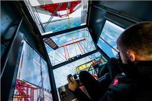 Inside the crane simulator (Photo: Peel Ports)