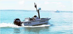 Robosys’ autonomous navigating test vessel ‘Roborat’ cruising on the Solent verifying Voyager 100’s collision avoidance decisions. (Photo: Robosys)