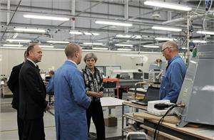 Theresa May at Kelvin Hughes' facility in Enfield (Photo: Kelvin Hughes)