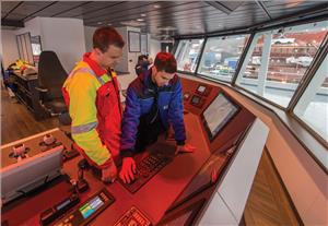 Real world support on the bridge of one of the world’s most advanced cable layers still requires the personal touch from time to time.  ABB Marine Service is able to tap into remote data in order to prepare accurately in terms of appropriate skill sets needed onboard as well anticipating necessary parts & tools. Photo: ABB